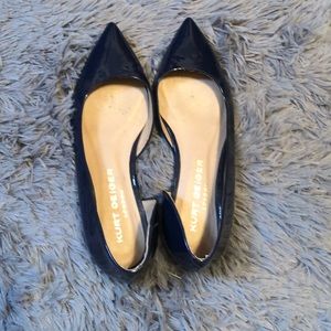 Kurt Geiger Navy patent leather flats